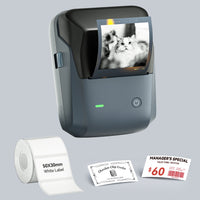 NIIMBOT B1 Pro Label Maker, 300DPI HD Label Printer, Ideal for Photos, Stores, Notes, Study Graphics, Small Business, Built-in a Roll of Label (2 x 1.2 inches-White)