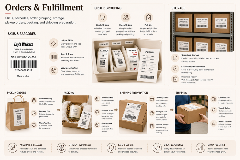Creative order fulfillment labels