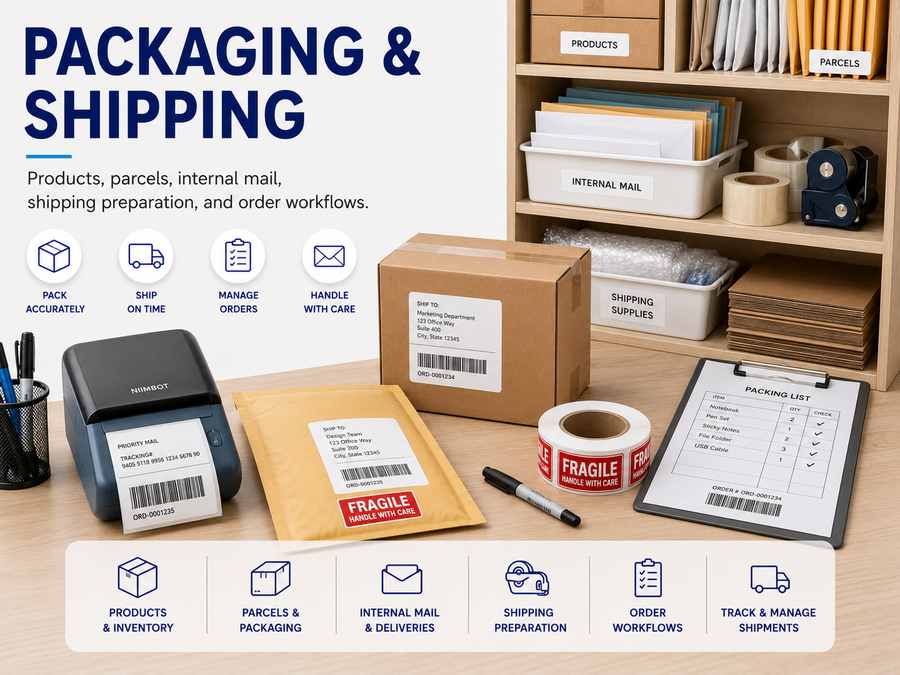 Labels for packaging and internal mail preparation