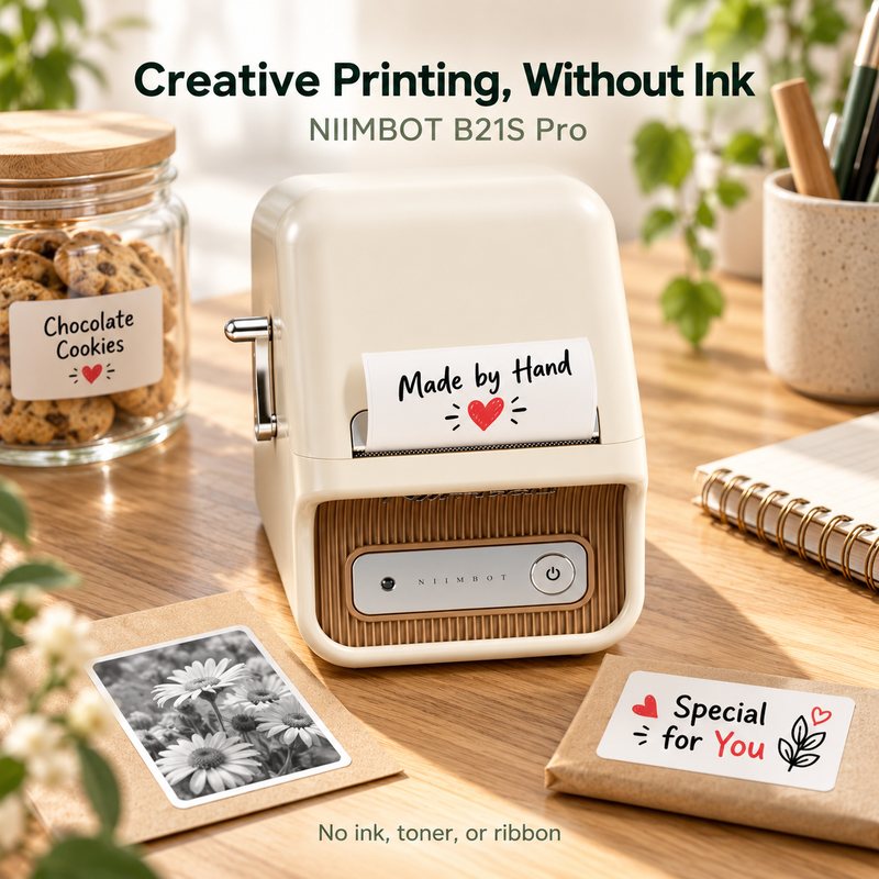 White NIIMBOT B21S Pro label printer