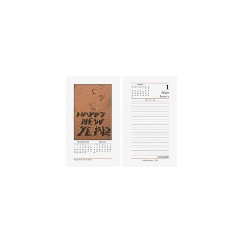 At-A-Glance Photographic Desk Calendar Refill - Julian Dates - Daily - January 2021 till December 2021 - 1 Day Double Page Layout - 3 1/2" x 6" Sheet Size - 2-ring - Desktop - Paper - 1 Each