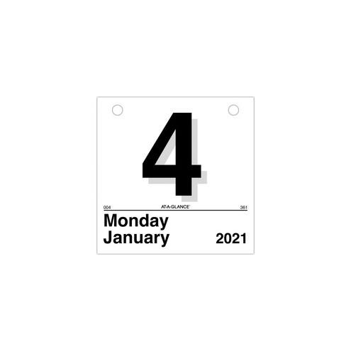 At-A-Glance "Today Is" Daily Wall Calendar Refill - Julian Dates - Daily - 1 Year - January 2021 till December 2021 - 1 Day Single Page Layout - 6" x 6" Sheet Size - White - Paper - 1 Each