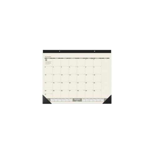 At-A-Glance Recycled Green Living Desk Pad - Julian Dates - Monthly - January 2021 till December 2021 - 22" x 17" Sheet Size - 2.38" x 2.63" Block - Desk Pad - Paper, Poly - 1 / Each