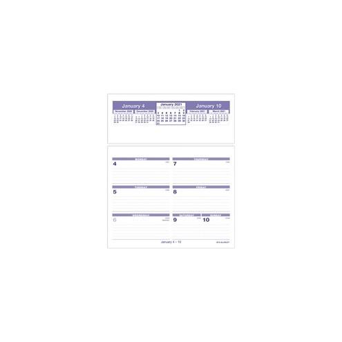 At-A-Glance Flip-A-Week Desk Calendar Refill - Julian Dates - Weekly - 1 Year - January 2021 till December 2021 - 1 Week Double Page Layout - 5 5/8" x 7" Sheet Size - Desktop - White - 1 Each