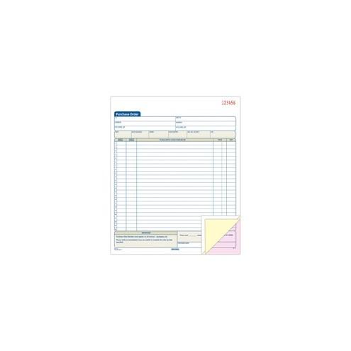 Adams 3-Part Carbonless Purchase Order Book - Tape Bound - 3 PartCarbonless Copy - 10.60" x 8.37" Form Size - White - 1 Each