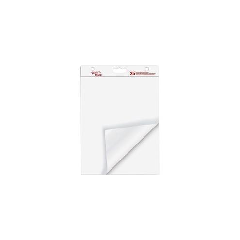 Adams Write 'n Stick Easel Pad - 25 Sheets - 20 lb Basis Weight - 20" x 23" - White Paper - Self-adhesive, Bleed-free, Built-in Carry Handle, Punched - Recycled - 6 / Carton