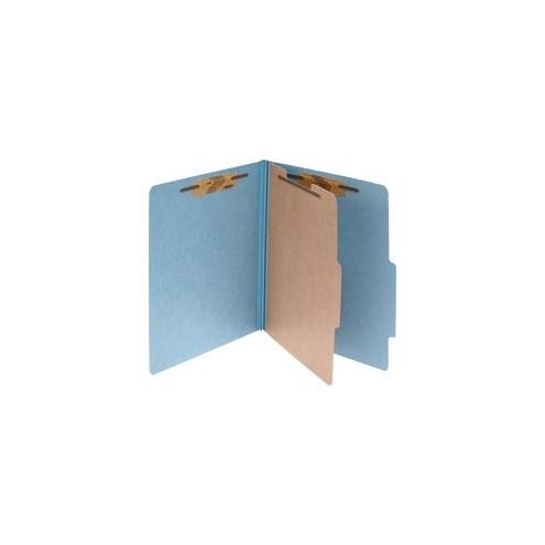 Acco Pressboard 4-Part Classification Folders - 2" Folder Capacity - Letter - 8 1/2" x 11" Sheet Size - 4 x Clip Fastener(s) - 1 Divider(s) - Pressboard - Sky Blue - 10 / Box