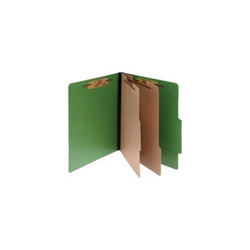 Acco ColorLife PRESSTEX 6-Part Classification Folders - 3" Folder Capacity - Letter - 8 1/2" x 11" Sheet Size - 6 Fastener(s) - 2 Divider(s) - Presstex - Dark Green - 10 / Box