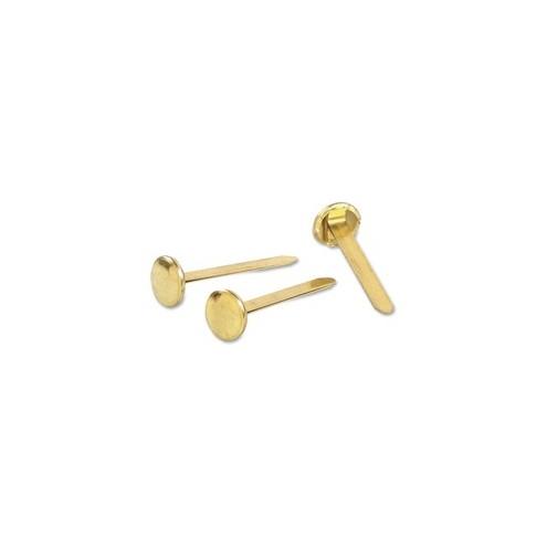 Acco Brass Fasteners - 1.5" Length - 75 Sheet Capacity - Flexible, Heavy Duty, Corrosion-free, Self-piercing Point, Rust Proof - 100 / Box - Brass