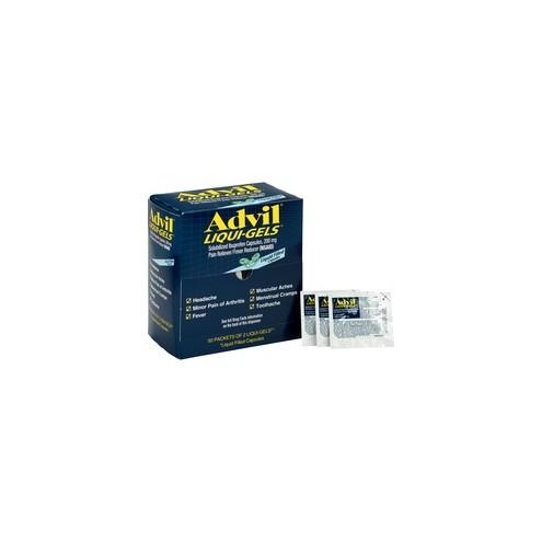 Advil Liqui-Gels Single Packets - For Headache, Toothache, Backache - 50 / Box