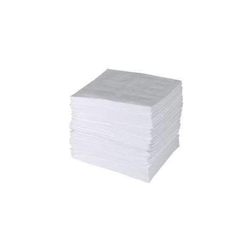 Brady Single-ply Sorbent Pads - 100/Carton - White