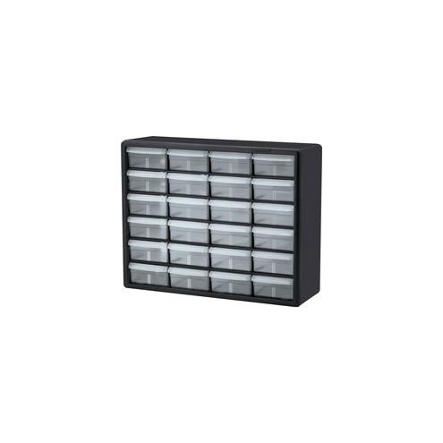 Akro-Mils 24-Drawer Plastic Storage Cabinet - 24 Drawer(s) - 15.8" Height6.4" Depth x 20" Length - Floor - Black, Clear - Plastic, Polymer - 1Each