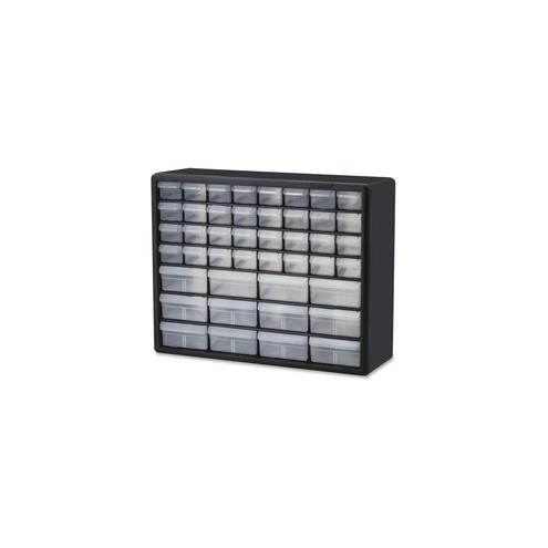 Akro-Mils 44-Drawer Plastic Storage Cabinet - 44 Compartment(s) - 15.8" Height6.4" Depth x 20" Length - Black, Clear Drawer - Polystyrene - 1Each
