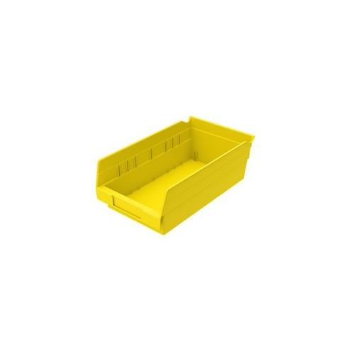 Akro-Mils Economical Storage Shelf Bins - 4" Height x 6.6" Width x 11.6" Depth - Yellow - Polymer - 1Each