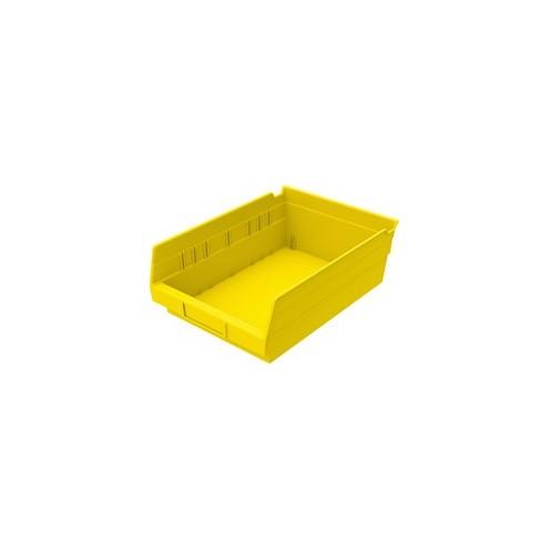 Akro-Mils Economical Storage Shelf Bins - 4" Height x 8.4" Width x 11.6" Depth - Yellow - Polymer - 1Each