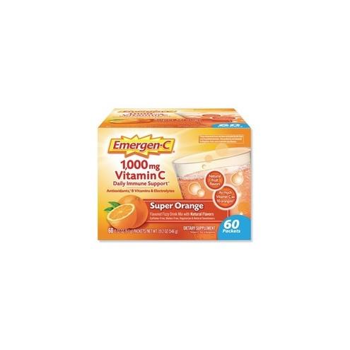 Emergen-C Drink Mix - Powder - Super Orange Flavor - 0.32 oz - Packet - 60 / Pack