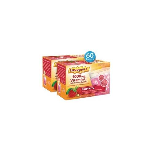 Emergen-C Drink Mix - Powder - Raspberry Flavor - 0.32 oz - Packet - 60 / Pack