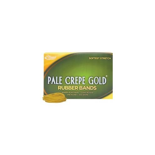 Alliance Rubber 20165 Pale Crepe Gold Rubber Bands - Size #16 - Approx. 2675 Bands - 2 1/2" x 1/16" - Golden Crepe - 1 lb Box