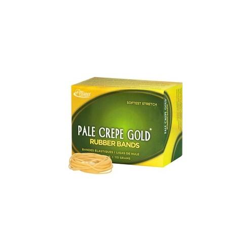 Alliance Rubber 20169 Pale Crepe Gold Rubber Bands - Size #16 - Approx. 668 Bands - 2 1/2" x 1/16" - Golden Crepe - 1/4 lb Box