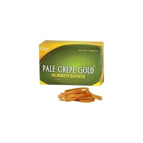 Alliance Rubber 20185 Pale Crepe Gold Rubber Bands - Size #18 - Approx. 2205 Bands - 3" x 1/16" - Golden Crepe - 1 lb Box