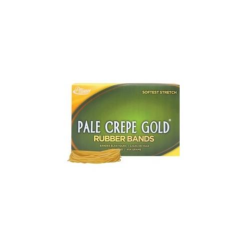 Alliance Rubber 20195 Pale Crepe Gold Rubber Bands - Size #19 - Approx. 1890 Bands - 3 1/2" x 1/16" - Golden Crepe - 1 lb Box