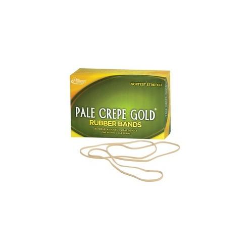 Alliance Rubber 21405 Pale Crepe Gold Rubber Bands - Size #117B - Approx. 300 Bands - 7" x 1/8" - Golden Crepe - 1 lb Box