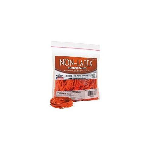 Alliance Rubber 37338 Non-Latex Rubber Bands - Size #33 - 1/4 lb. poly bag contains approx. 180 bands - 3 1/2" x 1/8" - Orange
