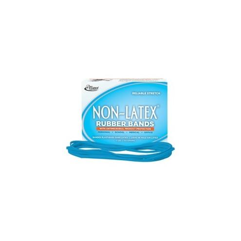 Alliance Rubber 42179 Non-Latex Rubber Bands with Antimicrobial Protection - Size #117B - 1/4 lb. box contains approx. 63 bands - 7" x 1/8" - Cyan blue