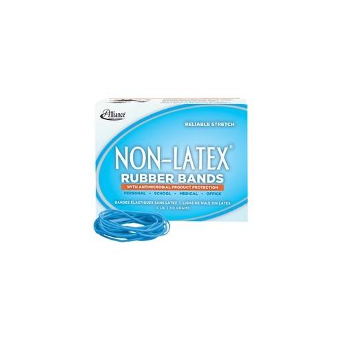 Alliance Rubber 42199 Non-Latex Rubber Bands with Antimicrobial Protection - Size #19 - 1/4 lb. box contains approx. 360 bands - 3 1/2" x 1/16" - Cyan blue