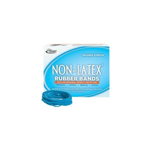 Alliance Rubber 42339 Non-Latex Rubber Bands with Antimicrobial Protection - Size #33 - 1/4 lb. box contains approx. 180 bands - 3 1/2" x 1/8" - Cyan blue