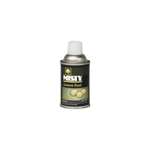 MISTY Metered Dispenser Refill Lemon Peel Deodorizer - Aerosol - 6000 ft³ - Lemon - 12 / Carton