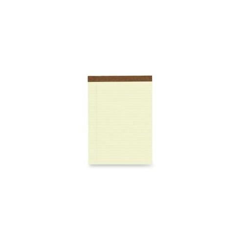 Smartchoice Letri-trim Perforated Writing Pad - 50 Sheets - Double Stitched - 8 1/2" x 11 3/4" - Canary Paper - Chipboard Cover - Hard Cover - 1Dozen