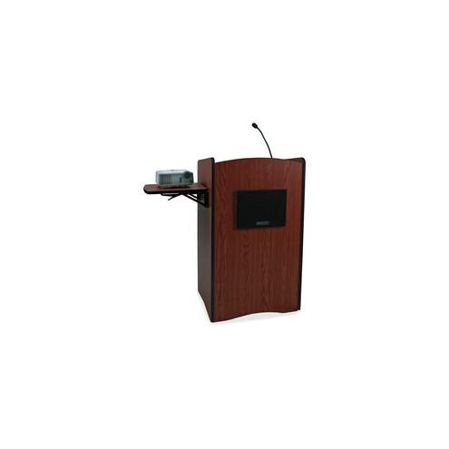 AmpliVox UHF Wireless Multimedia Computer Lectern - 44" Height x 25.50" Width x 5" Depth - Assembly Required - Mahogany