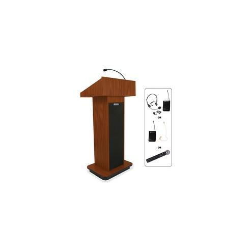 AmpliVox Wireless Executive Sound Column Lectern - 20.75" Table Top Width x 16.50" Table Top Depth - 47" Height x 22" Width x 18" Depth - Assembly Required - High Pressure Laminate (HPL)