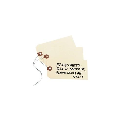 Avery&reg; Shipping Tags - 5.25" Length x 2.62" Width - Rectangular - Wire Fastener - 1000 / Box - Manila