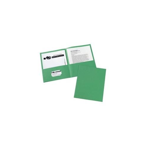 Avery&reg; Two-Pocket Folders - Letter - 8 1/2" x 11" Sheet Size - 20 Sheet Capacity - 2 Internal Pocket(s) - Green - 125 / Carton