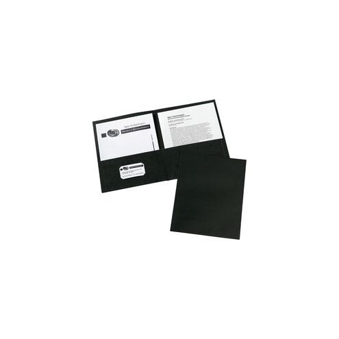 Avery&reg; Two-Pocket Folders - Letter - 8 1/2" x 11" Sheet Size - 20 Sheet Capacity - 2 Internal Pocket(s) - Black - 125 / Carton
