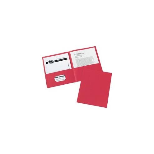 Avery&reg; Two-Pocket Folders - Letter - 8 1/2" x 11" Sheet Size - 20 Sheet Capacity - 2 Internal Pocket(s) - Red - 125 / Carton