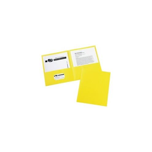 Avery&reg; Two-Pocket Folders - Letter - 8 1/2" x 11" Sheet Size - 20 Sheet Capacity - 2 Internal Pocket(s) - Yellow - 125 / Carton