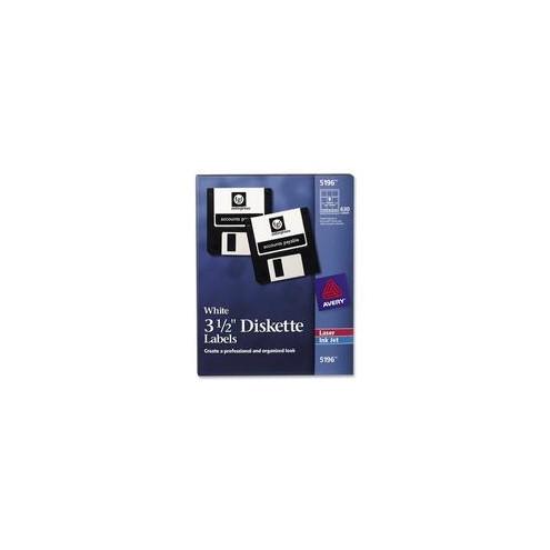 Avery&reg; 3-1/2" Diskette Labels - Permanent Adhesive - 2 3/4" Width x 2 3/4" Length - Round - Laser, Inkjet - White - 9 / Sheet - 630 / Box