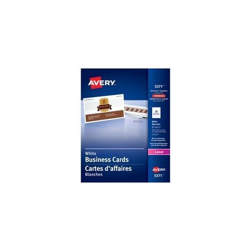 Avery Laser Print Business Card - A8 - 2" x 3 1/2" - 250 / Pack - White