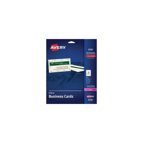 Avery Laser Print Business Card - A8 - 2" x 3 1/2" - 250 / Pack - Ivory