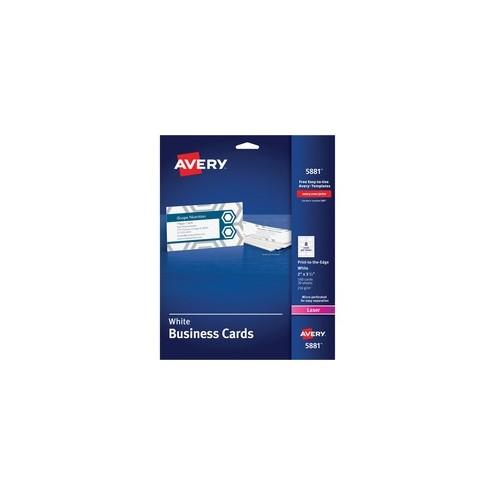 Avery Laser Print Business Card - 2" x 3 1/2" - 160 / Pack - White