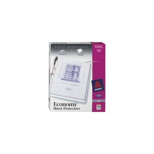 Avery&reg; Economy-Weight Sheet Protectors - For Letter 8 1/2" x 11" Sheet - Clear - Polypropylene - 100 / Box