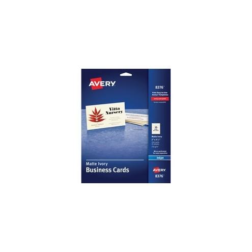 Avery Inkjet Print Business Card - A8 - 2" x 3 1/2" - Matte - 250 / Pack - Ivory