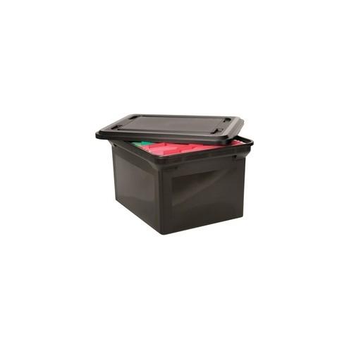 Advantus File Tote with lid - External Dimensions: 19" Width x 15.5" Depth - Media Size Supported: Letter, Legal - Plastic - Black - For File - 1 Each
