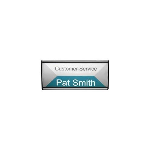 Advantus People Pointer Wall Sign - 1 Each - 8.8" Width x 4" Height - Mounting Hardware - Plastic, Aluminum - Black