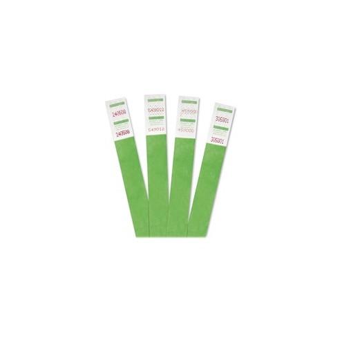 Advantus 500-Pack Tyvek Colored Wrist Bands - 3/4" Width x 9 3/4" Length - Green - 500 / Pack