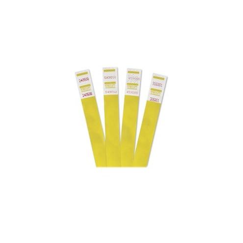 Advantus 500-Pack Tyvek Colored Wrist Bands - 3/4" Width x 9 3/4" Length - Rectangle - Yellow - Tyvek - 500 / Pack