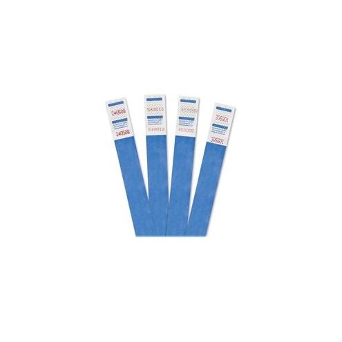 Advantus 500-Pack Tyvek Colored Wrist Bands - 3/4" Width x 9 3/4" Length - Rectangle - Blue - Tyvek - 500 / Pack